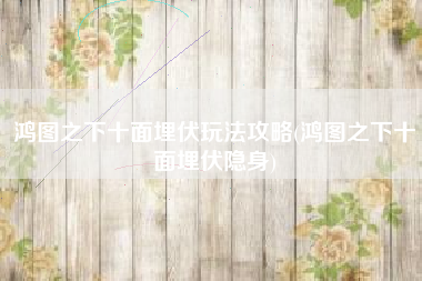 鸿图之下十面埋伏玩法攻略(鸿图之下十面埋伏隐身)