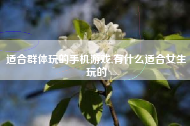 适合群体玩的手机游戏,有什么适合女生玩的