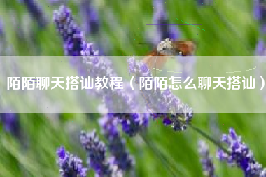 陌陌聊天搭讪教程（陌陌怎么聊天搭讪）
