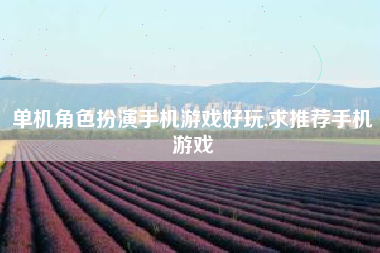 单机角色扮演手机游戏好玩,求推荐手机游戏