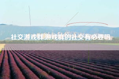 社交游戏群,游戏群的社交有必要吗