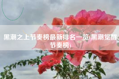 黑潮之上节奏榜最新排名一览(黑潮觉醒节奏榜)