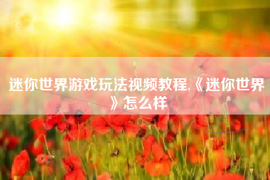 迷你世界游戏玩法视频教程,《迷你世界》怎么样