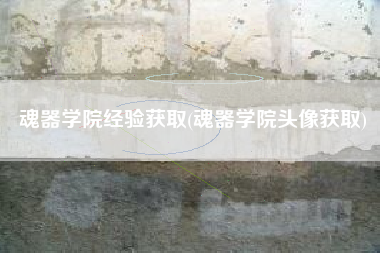 魂器学院经验获取(魂器学院头像获取)