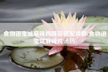 食物语鬼城麻辣鸡阵容搭配攻略(食物语鬼城麻辣鸡汤药)