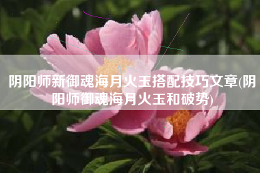 阴阳师新御魂海月火玉搭配技巧文章(阴阳师御魂海月火玉和破势)