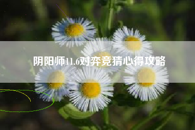 阴阳师11.6对弈竞猜心得攻略
