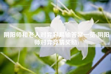 阴阳师和老人对弈容易输答案一览(阴阳师对弈竞猜奖励)