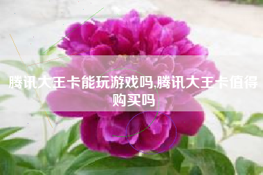 腾讯大王卡能玩游戏吗,腾讯大王卡值得购买吗
