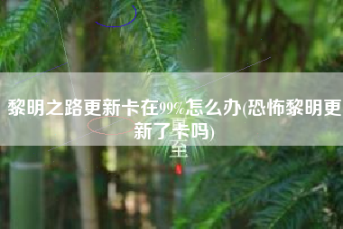 黎明之路更新卡在99%怎么办(恐怖黎明更新了卡吗)