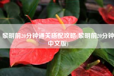 黎明前20分钟通关搭配攻略(黎明前20分钟中文版)