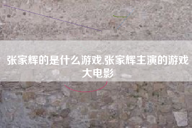 张家辉的是什么游戏,张家辉主演的游戏大电影