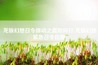 龙族幻想召令躁动之血如何打(龙族幻想紧急召令在哪)