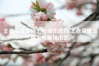 王者荣耀鲁班七号操作技巧(王者荣耀鲁班七号最强出装)