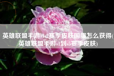 英雄联盟手游s1s2赛季皮肤国服怎么获得(英雄联盟手游s1到s5赛季皮肤)