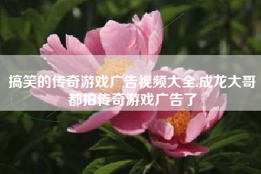 搞笑的传奇游戏广告视频大全,成龙大哥都拍传奇游戏广告了