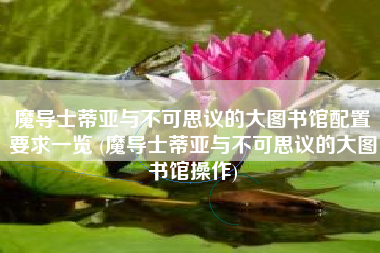 魔导士蒂亚与不可思议的大图书馆配置要求一览 (魔导士蒂亚与不可思议的大图书馆操作)