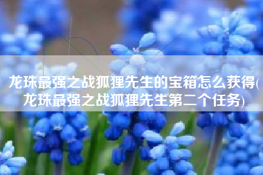 龙珠最强之战狐狸先生的宝箱怎么获得(龙珠最强之战狐狸先生第二个任务)