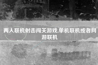 两人联机射击闯关游戏,单机联机或者网游联机