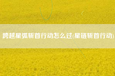 跨越星弧斩首行动怎么过(星链斩首行动)