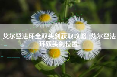 艾尔登法环全双头剑获取攻略 (艾尔登法环双头剑位置)