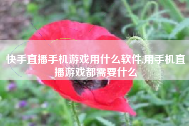 快手直播手机游戏用什么软件,用手机直播游戏都需要什么