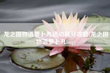 龙之国物语萝卜丸活动高分攻略(龙之国物语萝卜丸bug)