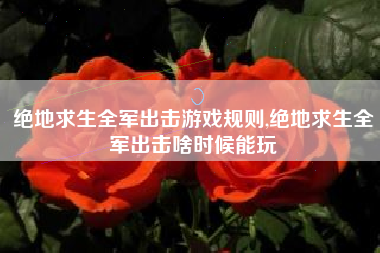 绝地求生全军出击游戏规则,绝地求生全军出击啥时候能玩