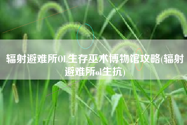 辐射避难所OL生存巫术博物馆攻略(辐射避难所ol生抗)