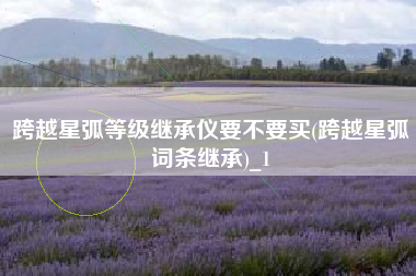 跨越星弧等级继承仪要不要买(跨越星弧词条继承)_1