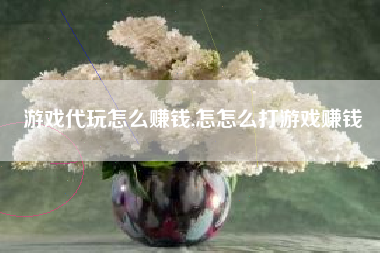 游戏代玩怎么赚钱,怎怎么打游戏赚钱