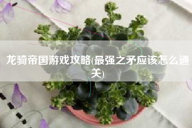 龙骑帝国游戏攻略(最强之矛应该怎么通关)