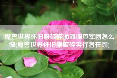 魔兽世界怀旧服破碎海滩调查军团怎么做(魔兽世界怀旧服破碎奔行者在哪)