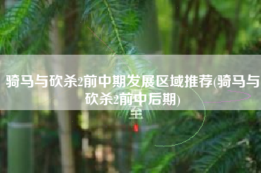 骑马与砍杀2前中期发展区域推荐(骑马与砍杀2前中后期)