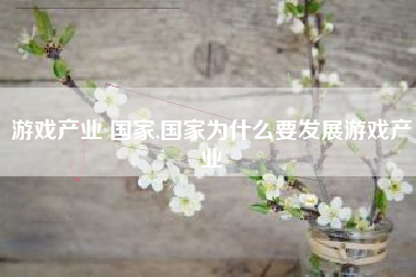 游戏产业 国家,国家为什么要发展游戏产业