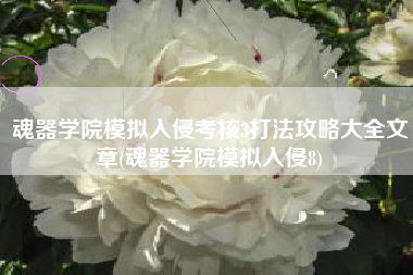 魂器学院模拟入侵考核3打法攻略大全文章(魂器学院模拟入侵8)