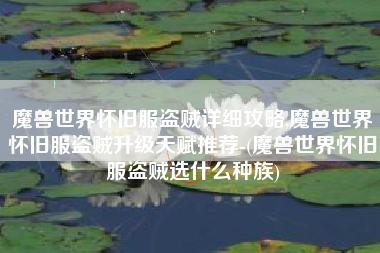 魔兽世界怀旧服盗贼详细攻略,魔兽世界怀旧服盗贼升级天赋推荐-(魔兽世界怀旧服盗贼选什么种族)