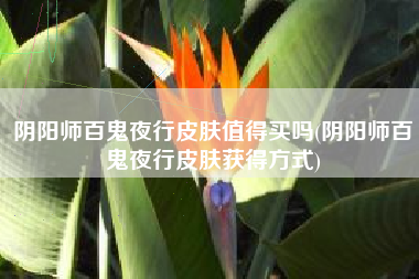 阴阳师百鬼夜行皮肤值得买吗(阴阳师百鬼夜行皮肤获得方式)