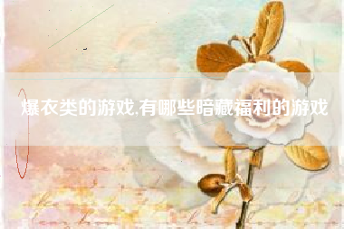 爆衣类的游戏,有哪些暗藏福利的游戏