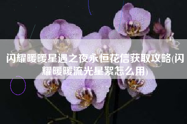 闪耀暖暖星遇之夜永恒花信获取攻略(闪耀暖暖流光星絮怎么用)