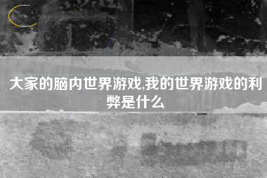 大家的脑内世界游戏,我的世界游戏的利弊是什么