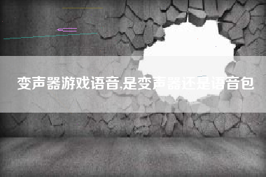 变声器游戏语音,是变声器还是语音包