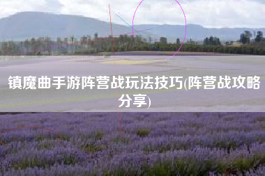 镇魔曲手游阵营战玩法技巧(阵营战攻略分享)