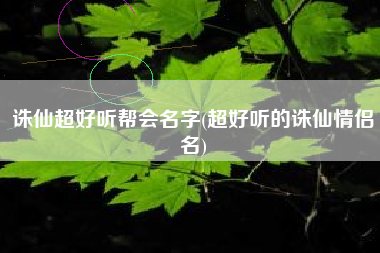 诛仙超好听帮会名字(超好听的诛仙情侣名)