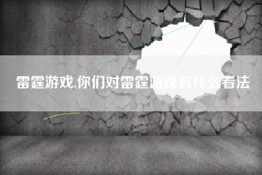 雷霆游戏,你们对雷霆游戏有什么看法