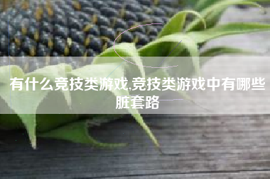 有什么竞技类游戏,竞技类游戏中有哪些脏套路