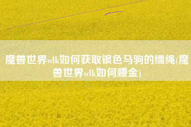 魔兽世界wlk如何获取银色马驹的缰绳(魔兽世界wlk如何赚金)
