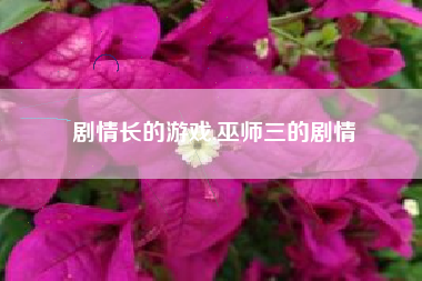 剧情长的游戏,巫师三的剧情