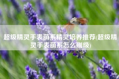 超级精灵手表萌系精灵培养推荐(超级精灵手表萌系怎么刷级)