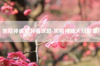 黑暗神庙刷装备攻略(黑暗神庙火炕装备)